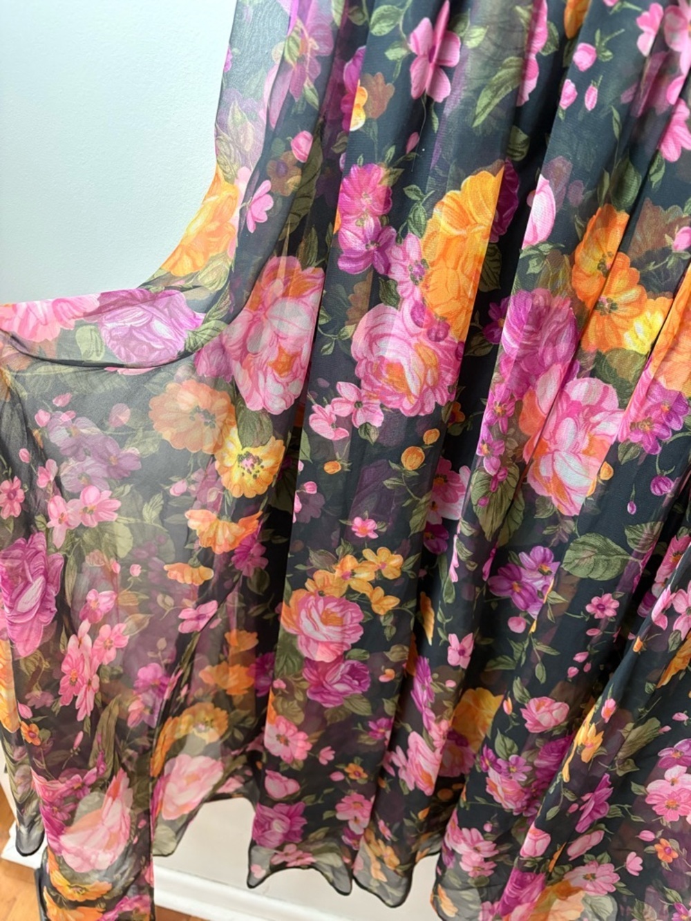 Vintage 1960s/70s Futura Couture of NY Floral Chiffon Maxi Dress - Picture 12 of 12